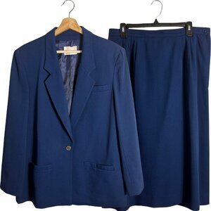 Pendleton Blue Blazer and Skirt Set